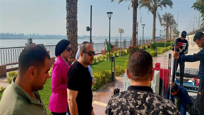 بدء تجهيز ممشى بني سويف السياحي استعدادا لمهرجان النباتات الطبية والعطرية