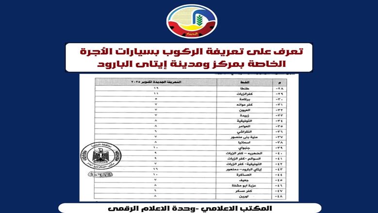 محافظ البحيرة تعتمد تعريفة الركوب الجديدة