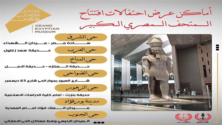 تجهيز احتفالات افتتاح المتحف المصري الكبير