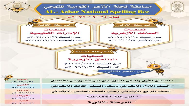 انطلاق مسابقة نحلة الأزهر للتهجي.. موعدها ومراحلها للعام 2025/2026