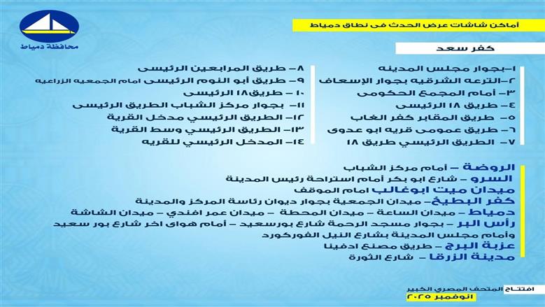 اماكن شاشات العرض