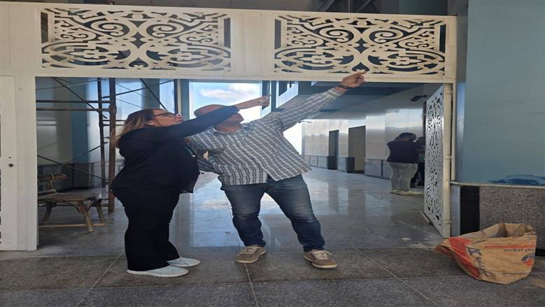 خلال متابعة رئيس أكاديمية الفنون في الإسكندرية اعمال التشطيبات النهائية والتجهيزات للإفتتاح