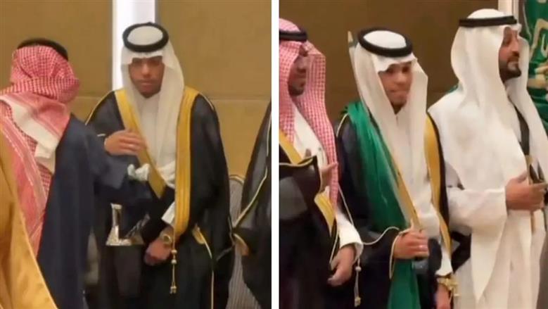 زواج اللاعب معاذ فقيهي يخطف الأنظار.. ظهور نجم عالمي بالزي السعودي