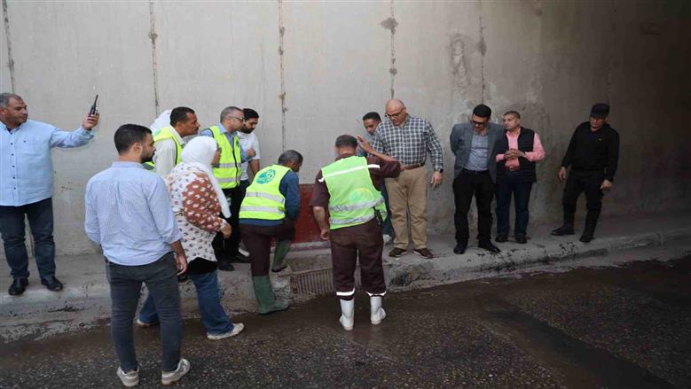 تجربة تصريف مياه الأمطار