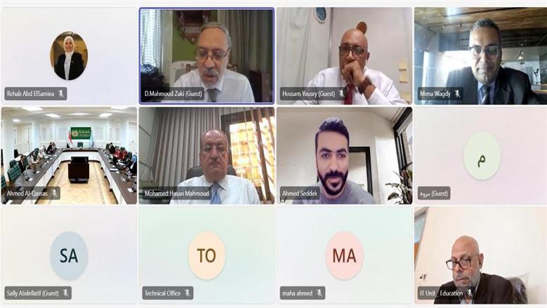 خلال اجتماع لجنة تقييم الكليات لجائزة التميز الحكومى مع جامعة مطروح