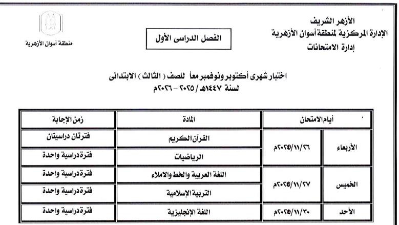 منطقة أسوان الأزهرية 