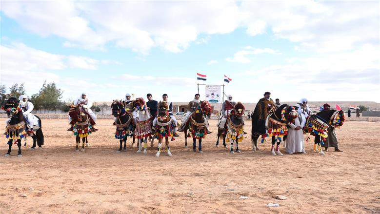 خلال فعاليات مهرجان الفروسية بمطروح ضمن إحتفالات محافظة مطروح بالعيد القومي