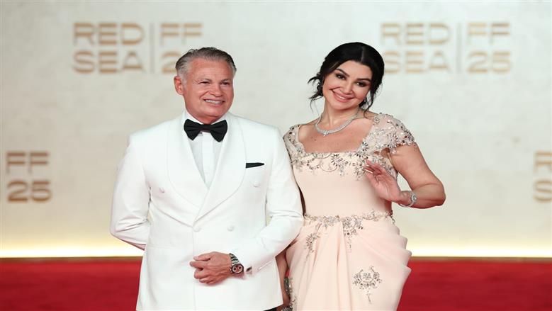 أول ظهور للفنانة أروى جودة وزوجها بعد حفل زفافهما