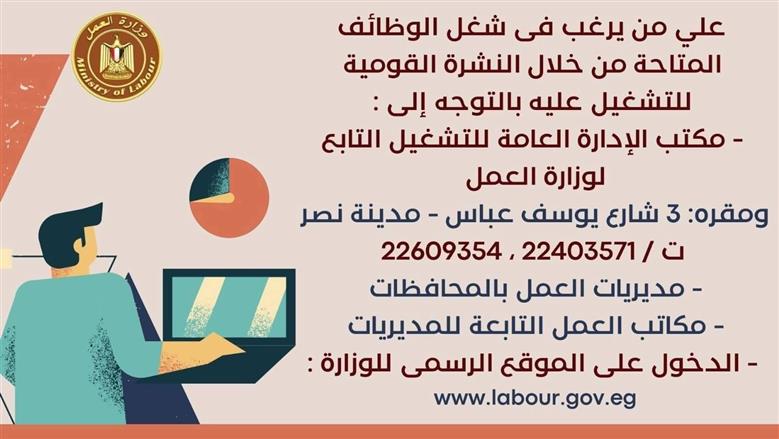 وظائف مديرية العمل بالقليوبية