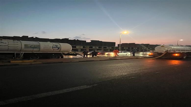 سحب مياه الأمطار في الغردقة