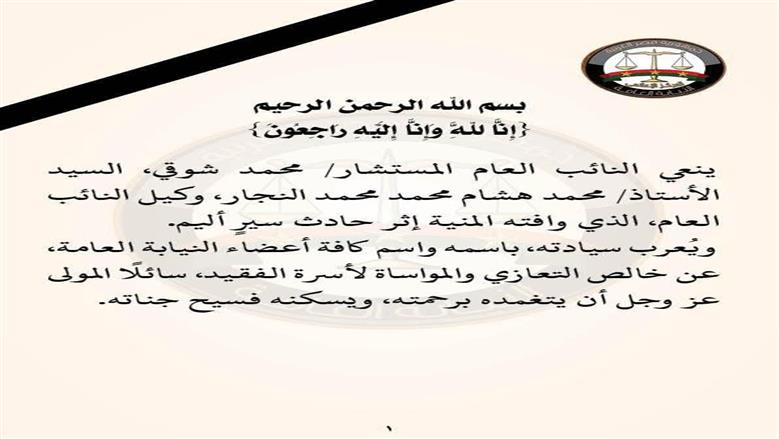 وكيل النائب العام «محمد هشام»