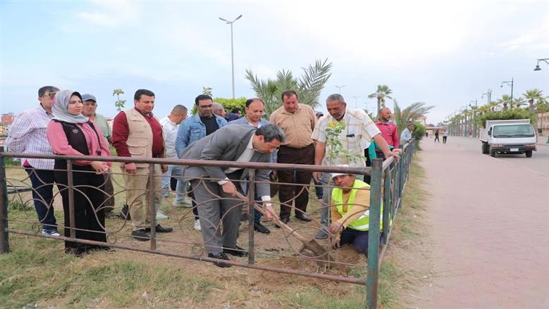 محافظ دمياط في مبادرة 100 مليون شجرة