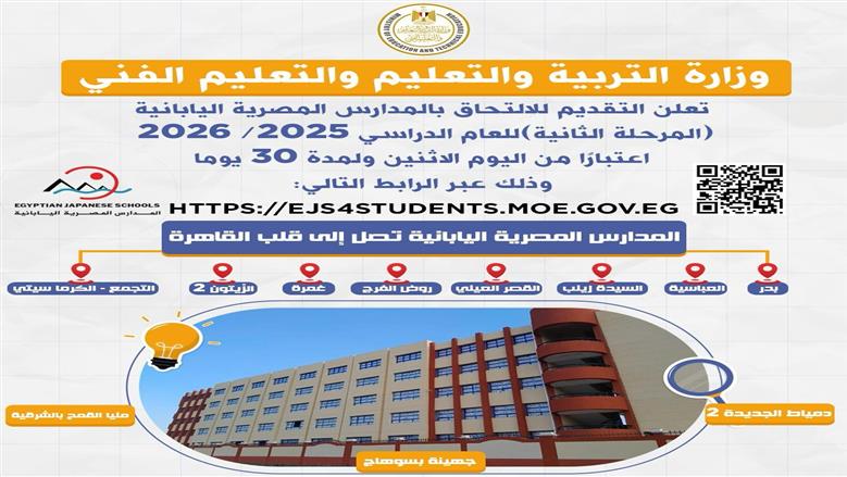 فتح باب التقديم في 11 مدرسة يابانية جديدة.. اعرف الأماكن 