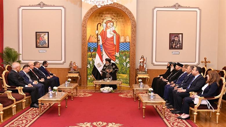 لقاء البابا تواضروس مع وزير الأوقاف العراقي 