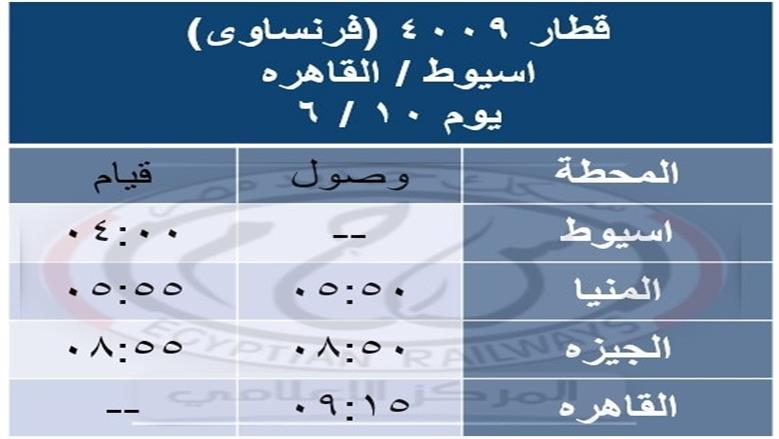 جدول القطارات