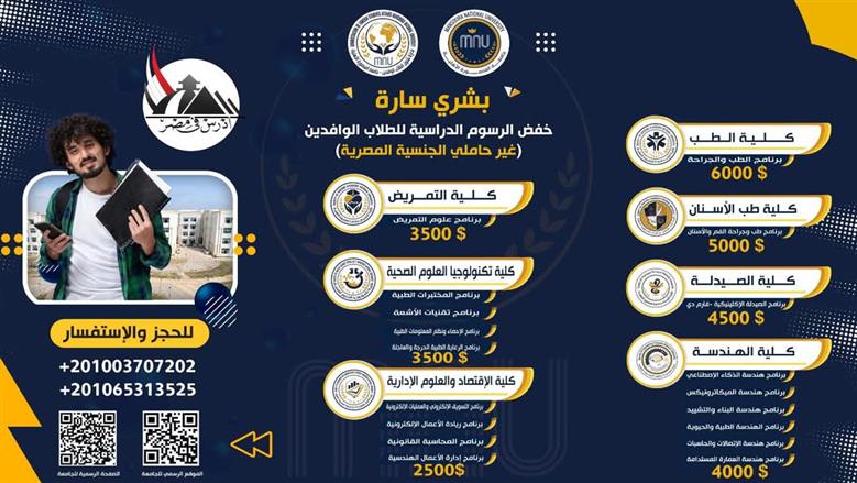 رسوم جامعة المنصورة الأهلية
