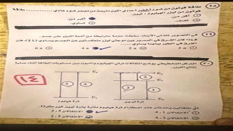 امتحان الفيزياء