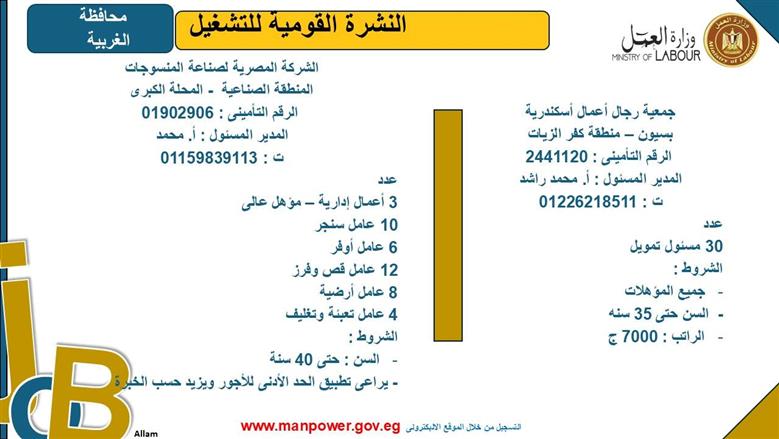 وظائف وزارة العمل