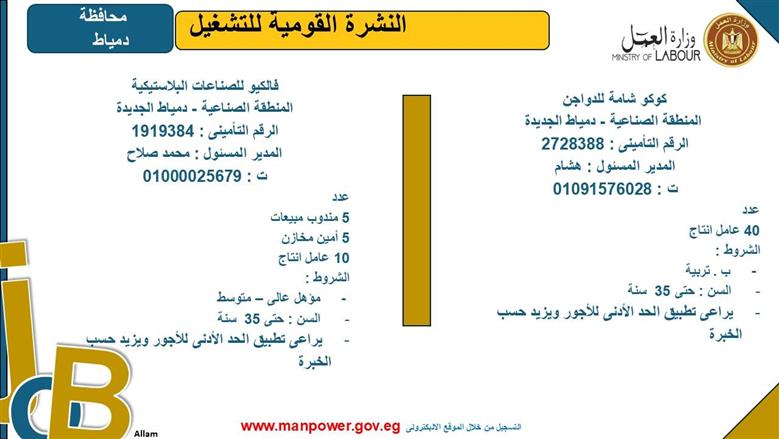 وظائف وزارة العمل