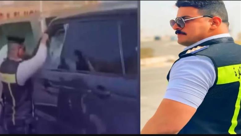 حطم زجاج السيارة بيده.. ضابط يمنع كارثة السيارة الفارهة أعلى كوبري أكتوبر