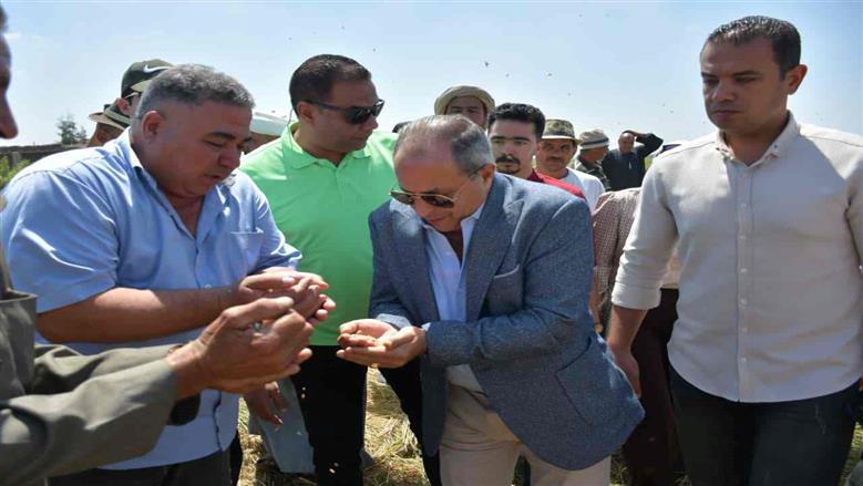 محافظ بورسعيد يشهد حصاد الأرز