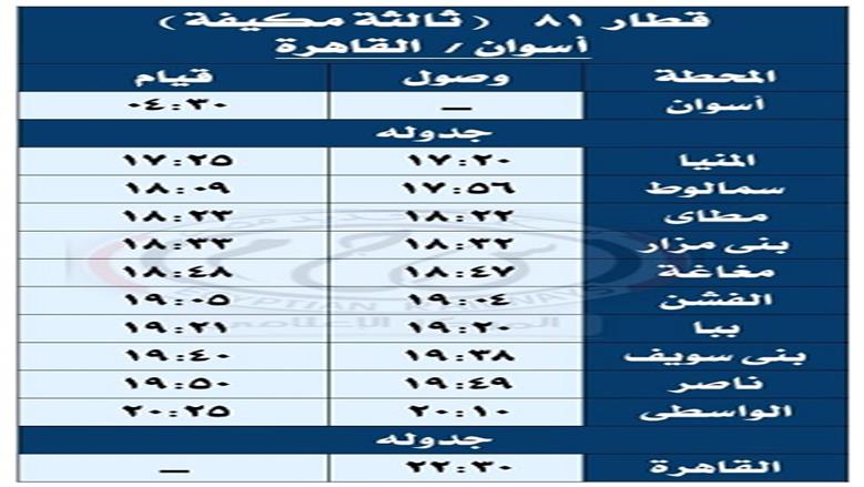 مواعيد القطارات