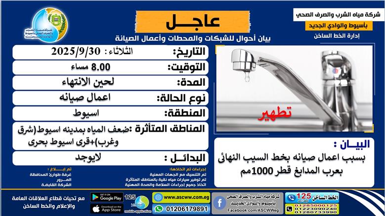 قطع المياه