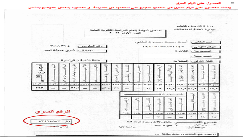 الرقم السري