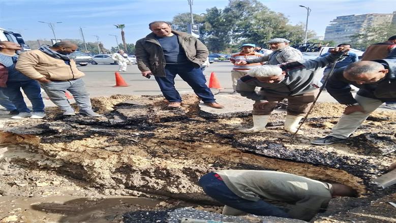 إصلاح ماسورة مياه أمام وزارة الثقافة وتطوير الشوارع المحيطة بنادي الزمالك