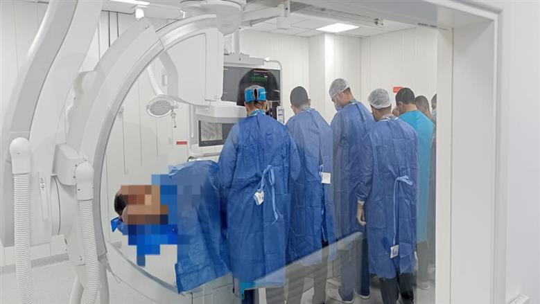 إجراء قسطرة قلبية في مستشفى كفر الدوار