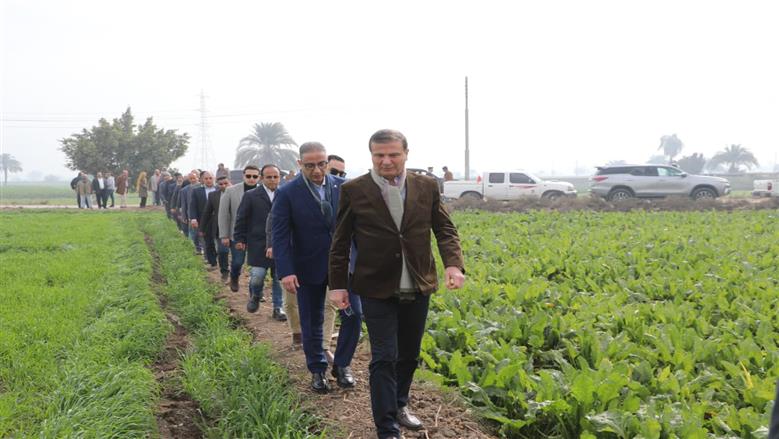 وزير الزراعة ومحافظ الفيوم يتفقدان زراعات القمح في مركز إطسا