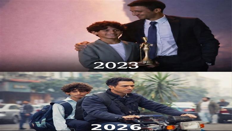 عصام عمر يمازح عمر شريف بصورة من مسلسل عين سحرية