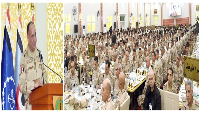 وزير الدفاع يشارك مقاتلي الجيش الثاني الميداني تناول وجبة الإفطار (صور)