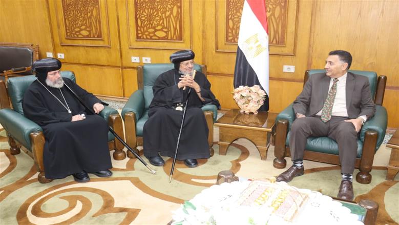 محافظ القليوبية يستقبل وفد مطرانيات الكنيسة القبطية الأرثوذكسية لتهنئته بتوليه مهام منصبه