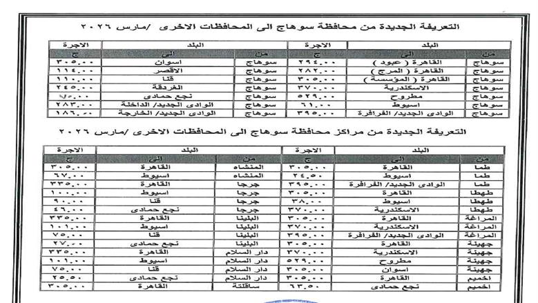 التعريفة الجديدة