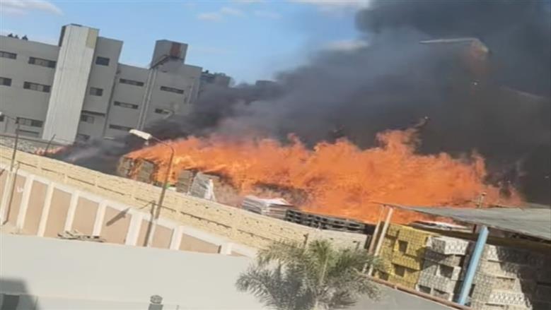 حريق هائل في مدينة السادات