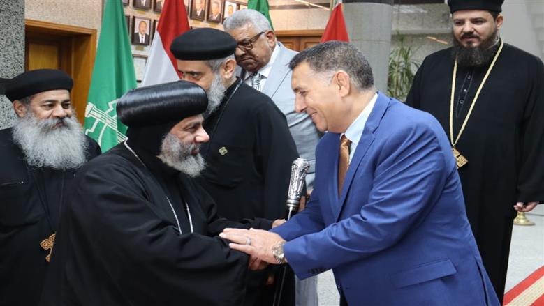 محافظ القليوبية يستقبل مطران وأساقفة الكنيسة القبطية الأرثوذكسية للتهنئة بعيد الفطر