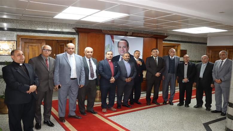 محافظ القليوبية يستقبل مطران وأساقفة الكنيسة القبطية الأرثوذكسية للتهنئة بعيد الفطر