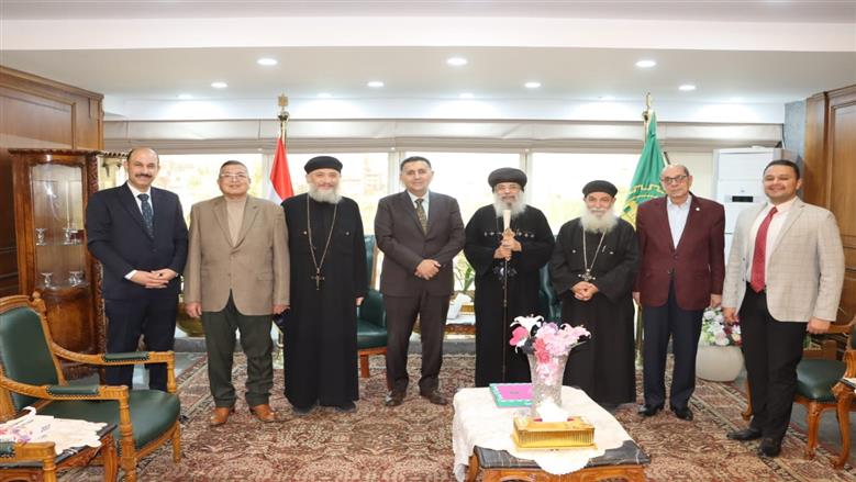 محافظ القليوبية يستقبل مطران وأساقفة الكنيسة القبطية الأرثوذكسية للتهنئة بعيد الفطر