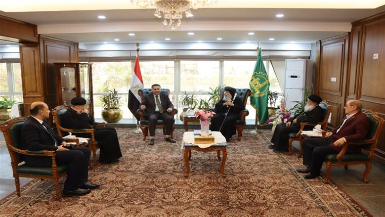 محافظ القليوبية يستقبل مطران وأساقفة الكنيسة القبطية الأرثوذكسية للتهنئة بعيد الفطر