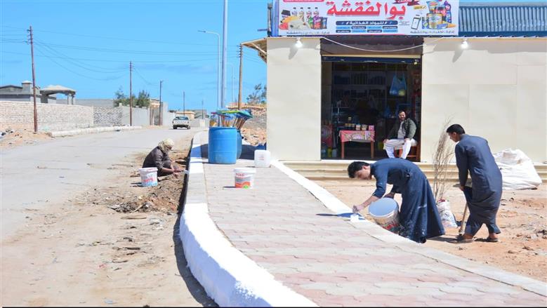 خلال حملة نظافة مدينة سيدي براني تطوعاً من خلال شباب وأهالي المدينة