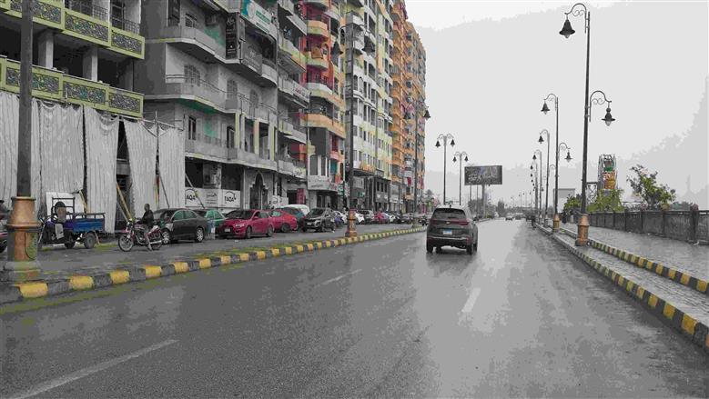 سقوط أمطار على في محافظة بني سويف 