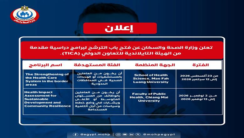 فتح باب الترشح لبرامج دراسية مقدمة من الهيئة التايلاندية
