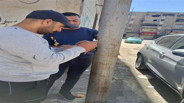 أعمال الإنارة ببورسعيد