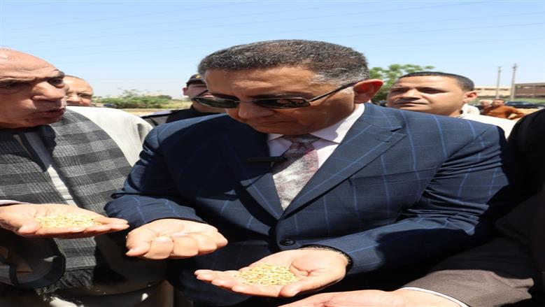 محافظ القليوبية يتفقد موسم حصاد القمح بمدينة قها ويؤكد: الدولة حريصة على دعم المزارع وتحقيق الأمن الغذائي