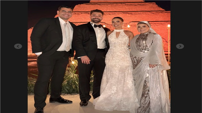 «هيبرة» وأجواء حماسية في زفاف ابنة هبة قطب من أمام الأهرامات.. ماذا فعلت شقيقة العروس؟