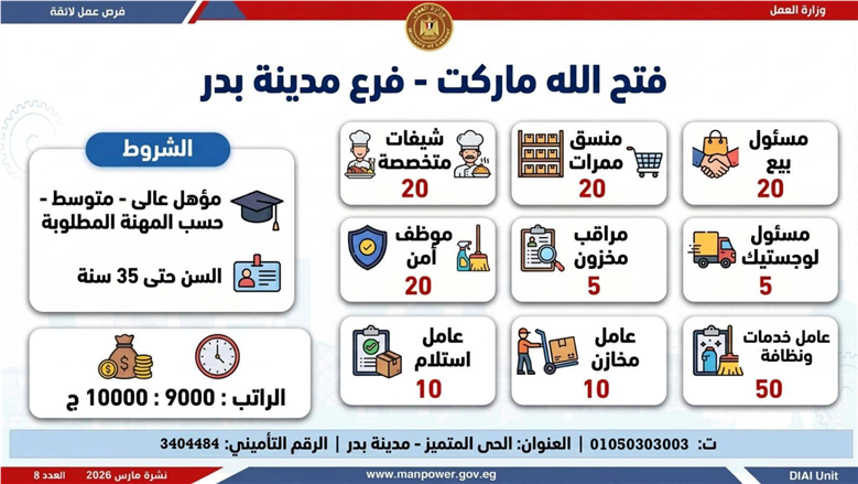 وظائف مدينة بدر