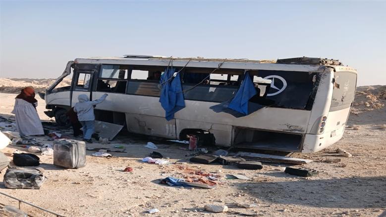 إصابة 18 طالبا في انقلاب أتوبيس على «صحراوي المنيا»