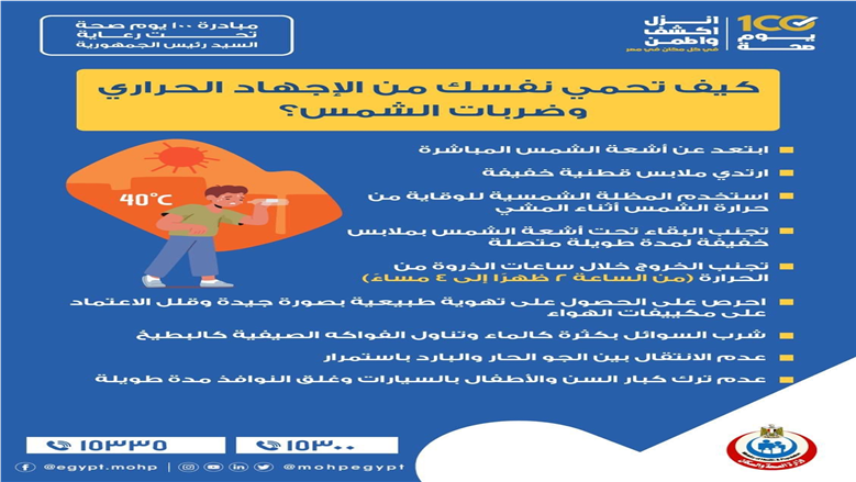 خطوات بسيطة لتفادي ضربات الشمس في الحر الشديد