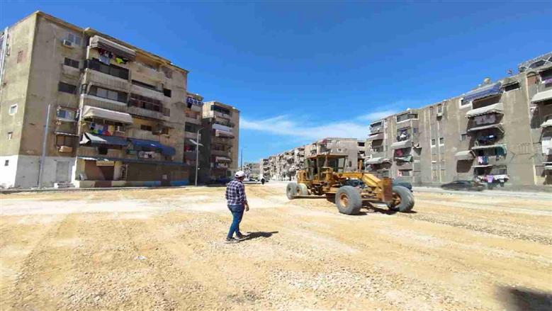 أعمال تطوير بضواحي وزهور بورسعيد